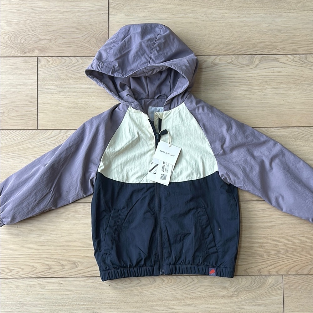 Zara Kids Colorblock Jacket - Purple, White, and Navy